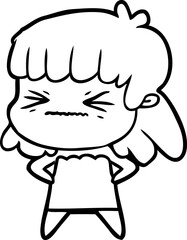 cartoon angry girl