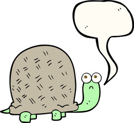 freehand drawn speech bubble cartoon sad turtle