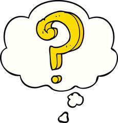 cartoon question mark with thought bubble