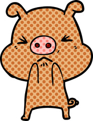 cartoon angry pig