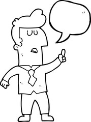 Fototapeta premium freehand drawn speech bubble cartoon businessman