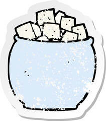 retro distressed sticker of a cartoon sugar cubes