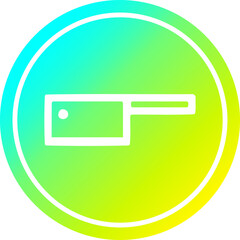 meat cleaver circular icon with cool gradient finish