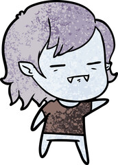 cartoon undead vampire girl pointing