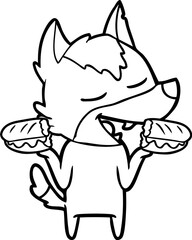 cartoon wolf laughing