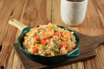 Yangzhou Fried Rice with Egg, Carrot, Sweet Corn, Edamame.