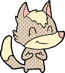 friendly cartoon wolf