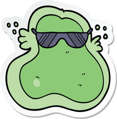 sticker of a cool cartoon amoeba