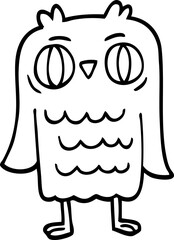 line drawing cartoon owl