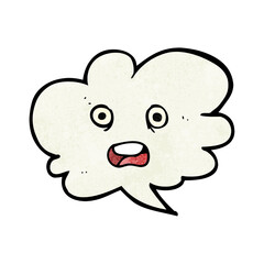 freehand textured cartoon shocked speech bubble