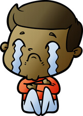 cartoon man crying