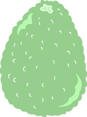 flat color illustration of avocado