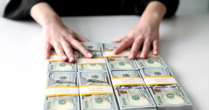 Businesswoman or judge offers one million dollar bribe. Large monetary financial bribe