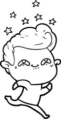 cartoon excited man