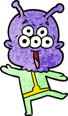 happy cartoon alien dancing