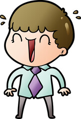 laughing cartoon man in shirt and tie