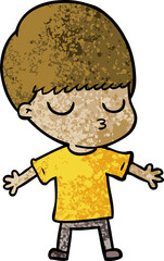 cartoon calm boy