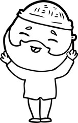 Obraz premium cartoon happy bearded man