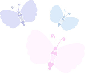 flat color style cartoon butterflies
