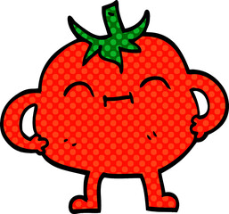 cartoon doodle happy tomato