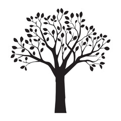 Obraz premium Flower or tree silhouette icon. 