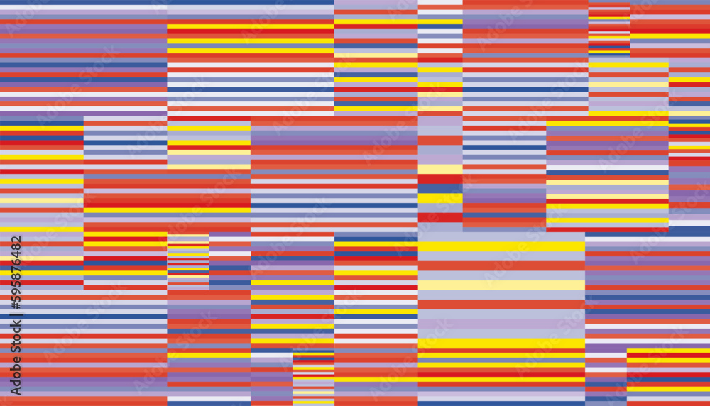 Aufkleber Geometric pattern background, vector abstract contemporary multicolored trendy pattern. Striped line background. Modern op-art