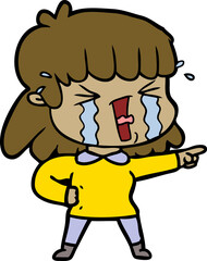 cartoon woman in tears