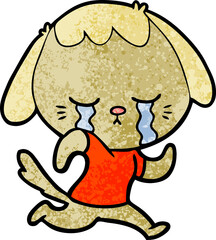cute puppy crying cartoon