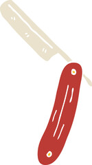 cartoon doodle cut throat razor