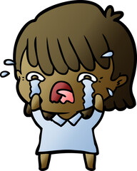 cartoon girl crying