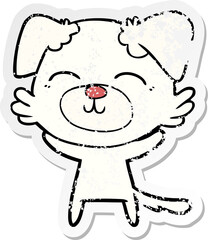 distressed sticker of a cartoon dog
