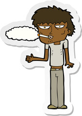 sticker of a cartoon smoker