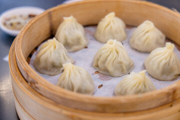 Chinese food xiao long bao steamed soup dumpling bun