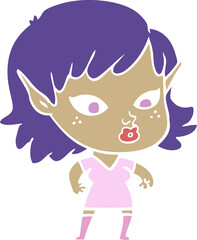 Obraz premium pretty flat color style cartoon elf girl