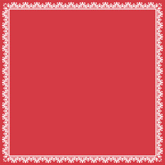 Decorative frame Elegant vector element for design in Eastern style, place for text. Floral pink and white border. Lace illustration for invitations and greeting cards