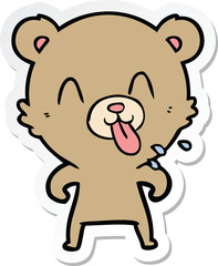 sticker of a rude cartoon bear