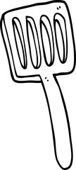 line drawing cartoon food spatula