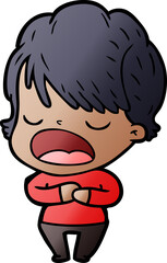 Obraz premium cartoon woman talking