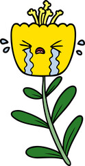cartoon crying flower