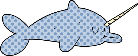 cartoon narwhal © lineartestpilot