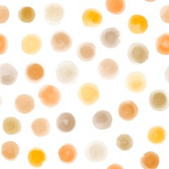 Watercolor style round dot seamless repeat pattern