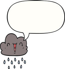 cartoon storm cloud with speech bubble