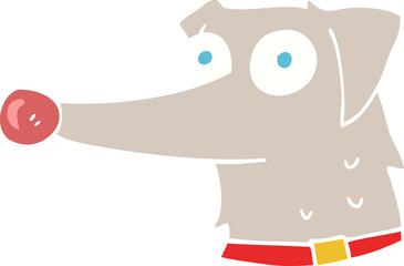 flat color illustration of dog with collar