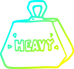 cold gradient line drawing of a cartoon heavy weight