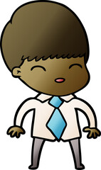 happy cartoon boy