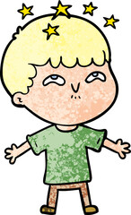 cartoon amazed boy