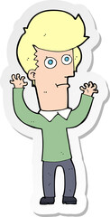 sticker of a cartoon shocked man