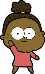 cartoon happy old woman