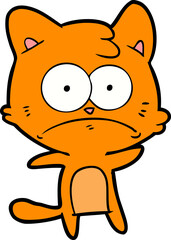 cartoon nervous cat