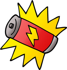 cartoon doodle battery